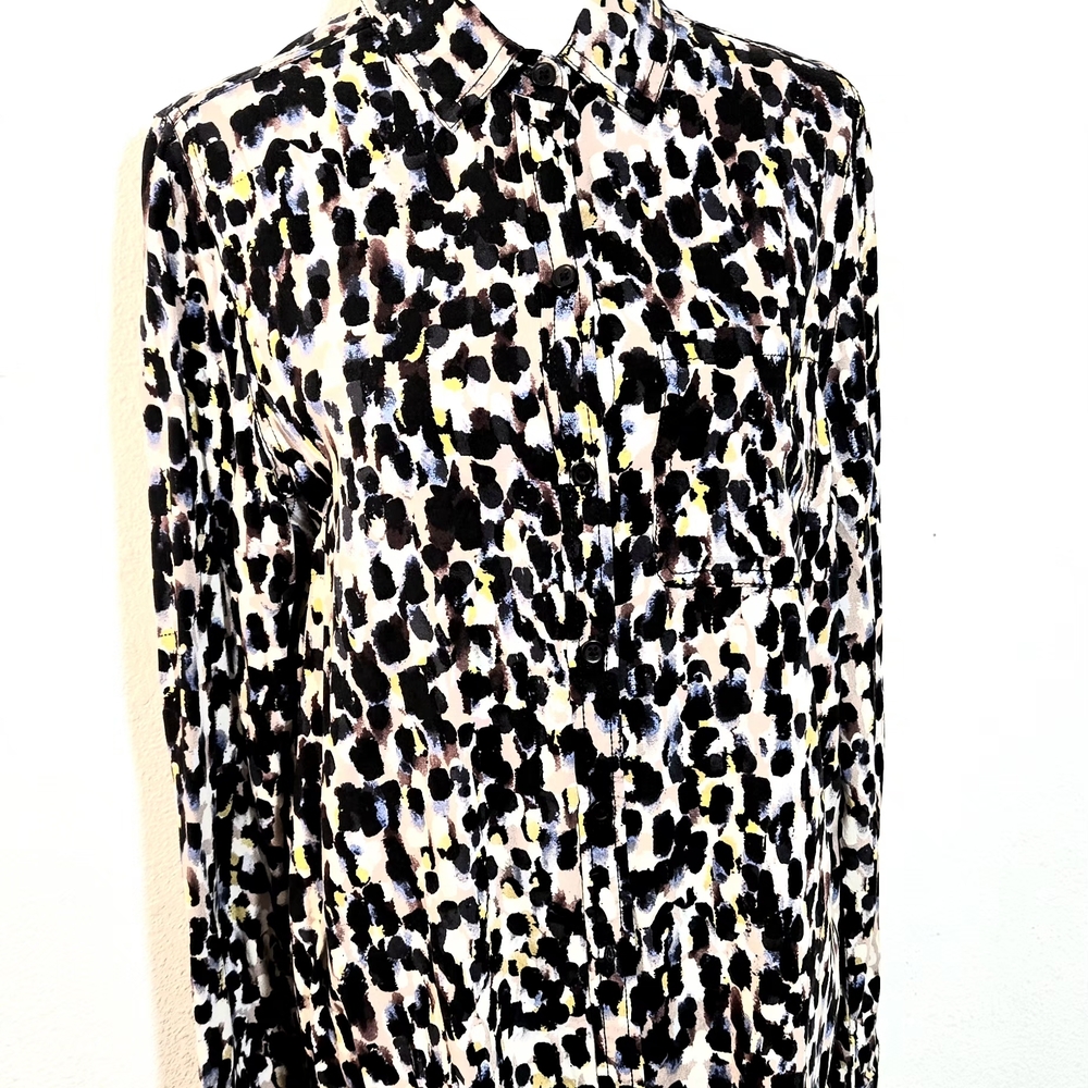 beachlunchlounge Black and Yellow Leopard Print Blouse